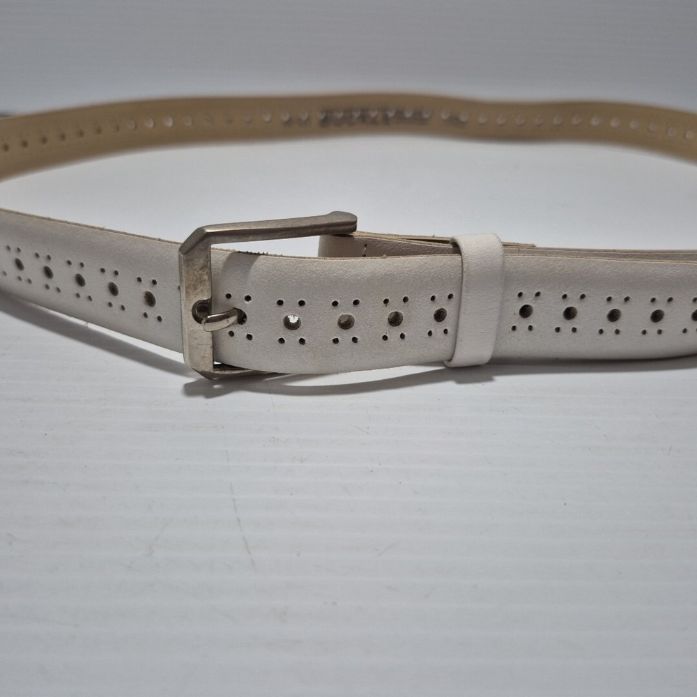 Premium White Leather Buckle Belt Australia-Made Size 48-122 Style 1022