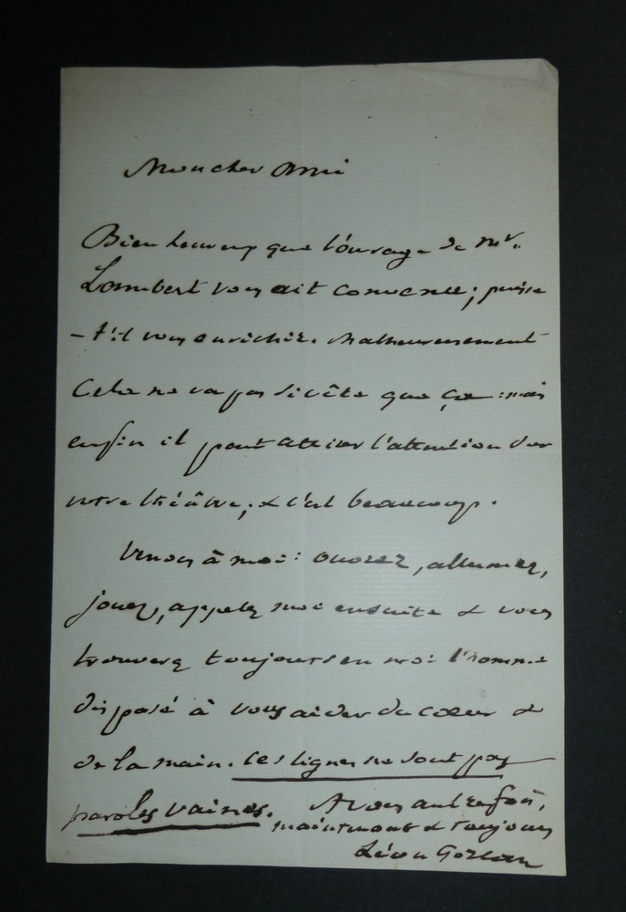 Leon Gozlan, French Writer- Signed Autograph Letter to Bocage