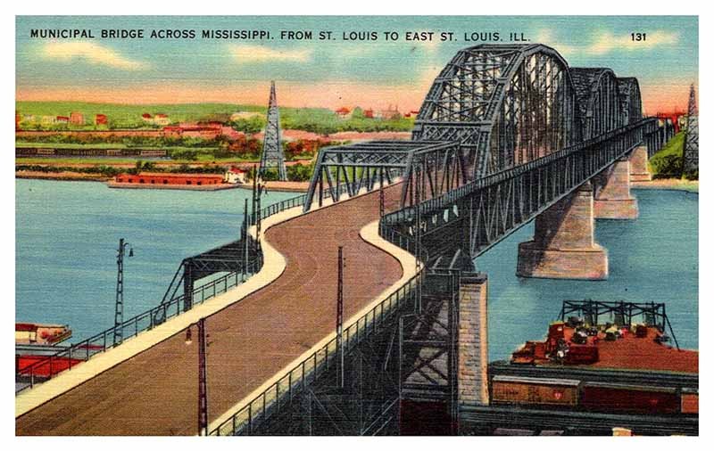 Postcard BRIDGE SCENE St. Louis Illinois IL m/09 AP3078