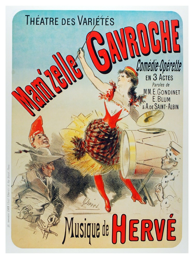 Man'zelle Gavroche French wall Decoration. Graphic Interior Art design. 3236