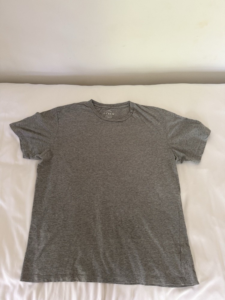 J Crew Mens Large Gray Crew Neck Short Sleeve T Shirt Cotton