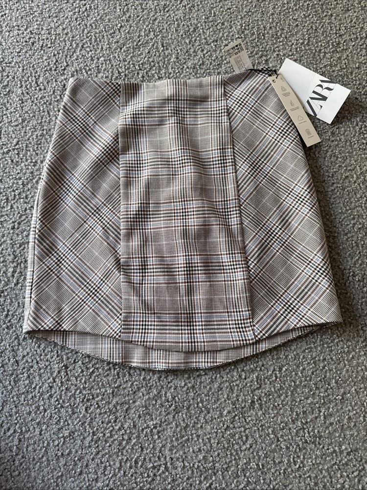 Zara Women Plaid Mini Skirt Size XS