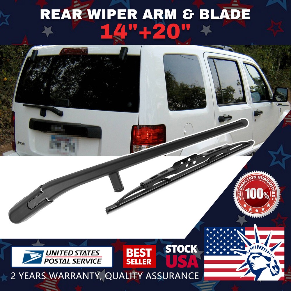 2008-2012 Jeep Liberty 14-20 Inch Heavy-Duty Rear Wiper Arm & Blade Set