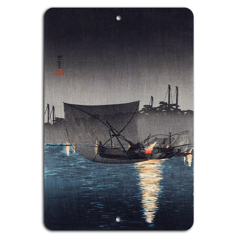 Serene Night Sail: Boats on a Moonlit River