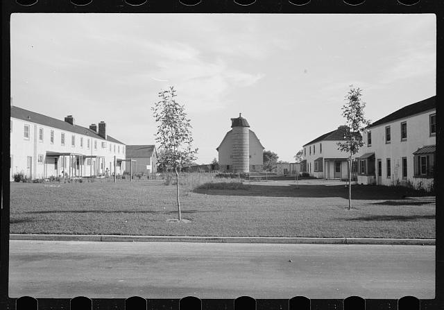 Photo:1930s 1940s Suburban Housing Development Courtyard Row Houses