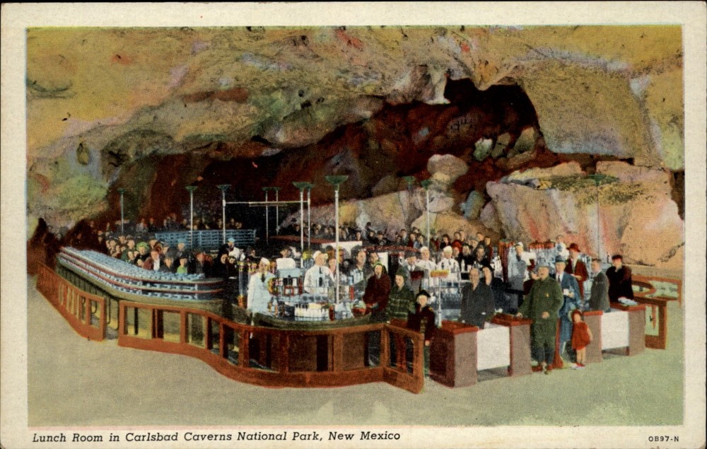Lunch Room Carlsbad Caverns National Park New Mexico vintage postcard u689