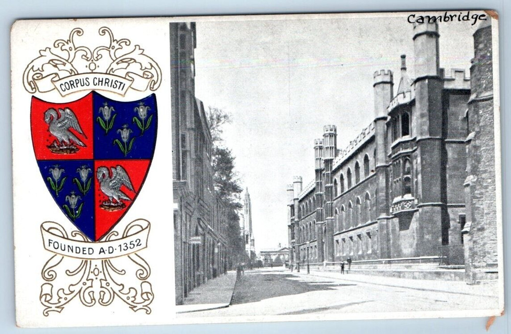 Corpus Christi Heraldic Coat of Arms CAMBRIDGE UK Postcard