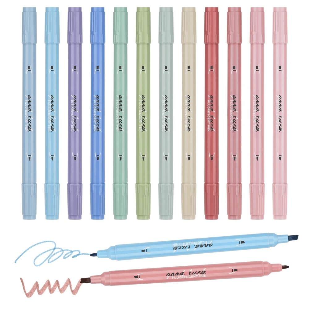 Dual Tip Highlighters, 12 Pack, Cream Colors, Bible Highlighters and Pens No ...