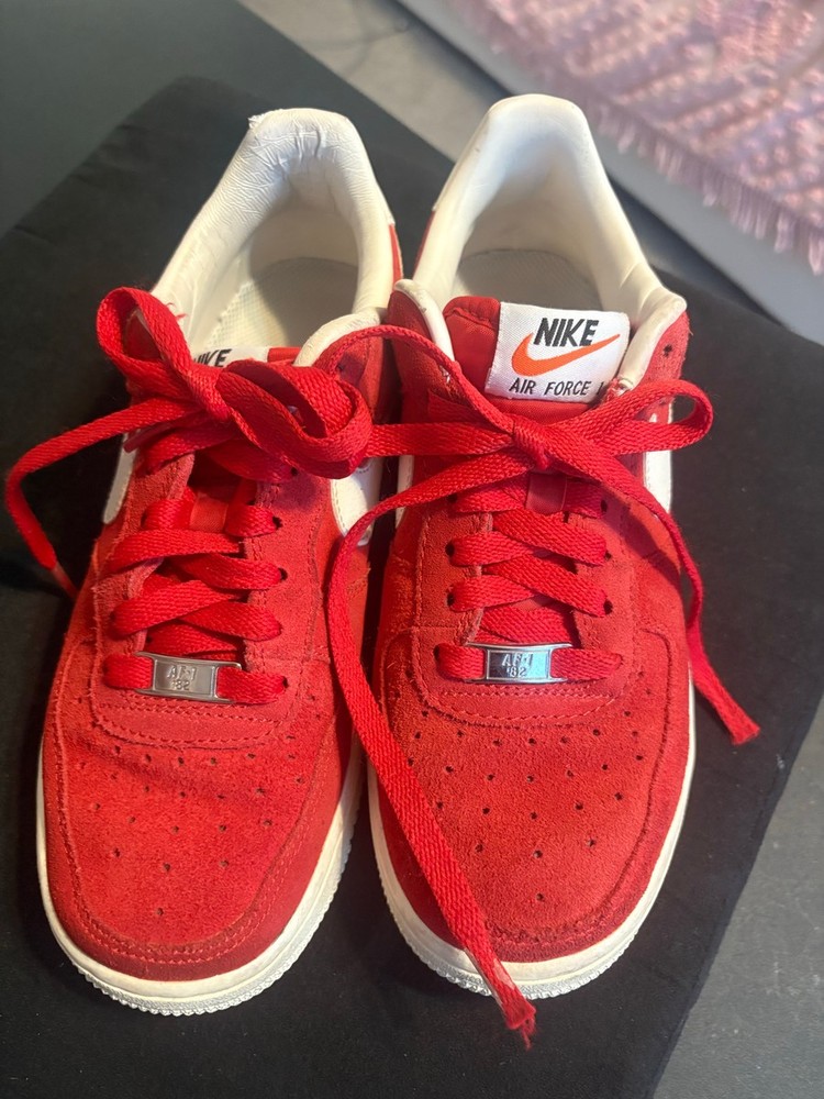 Nike Air Force 1 Red Suede Sneakers