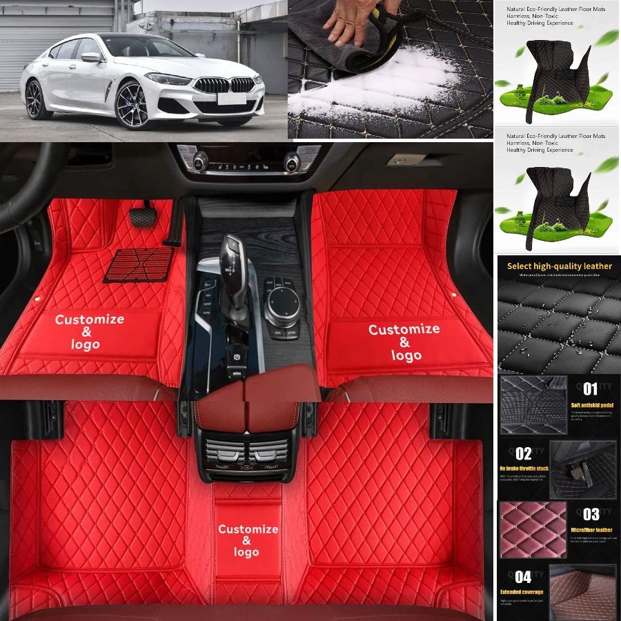 For BMW 8-series/Convertible Car Floor Mats Luxury Waterproof Liner Cargo Custom