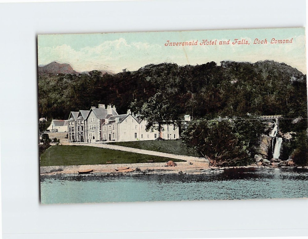Postcard Inversnaid Hotel and Falls Loch Lomond Stirling Scotland