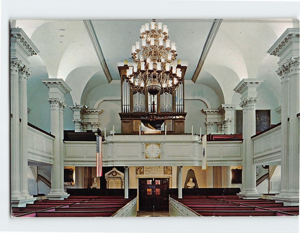 Postcard Interior King's Chapel Boston Massachusetts USA