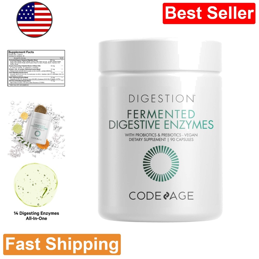 Plant-Based Digestive Enzymes Supplement - Gut Health Support - Vegan - 90 Ca...
