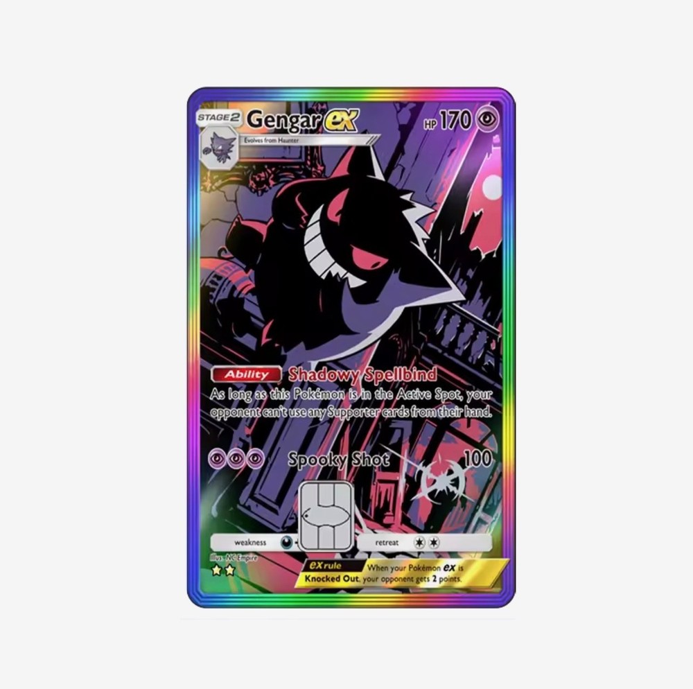 Pokémon Debit Credit Card Skin - Small Chip - Star laser glossy finish