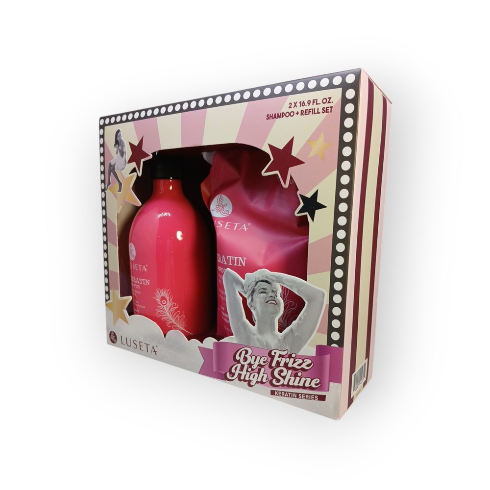 LUSETA Keratin Shampoo Set 33.8 oz for Damaged Dry Hair Color Safe Treatment  