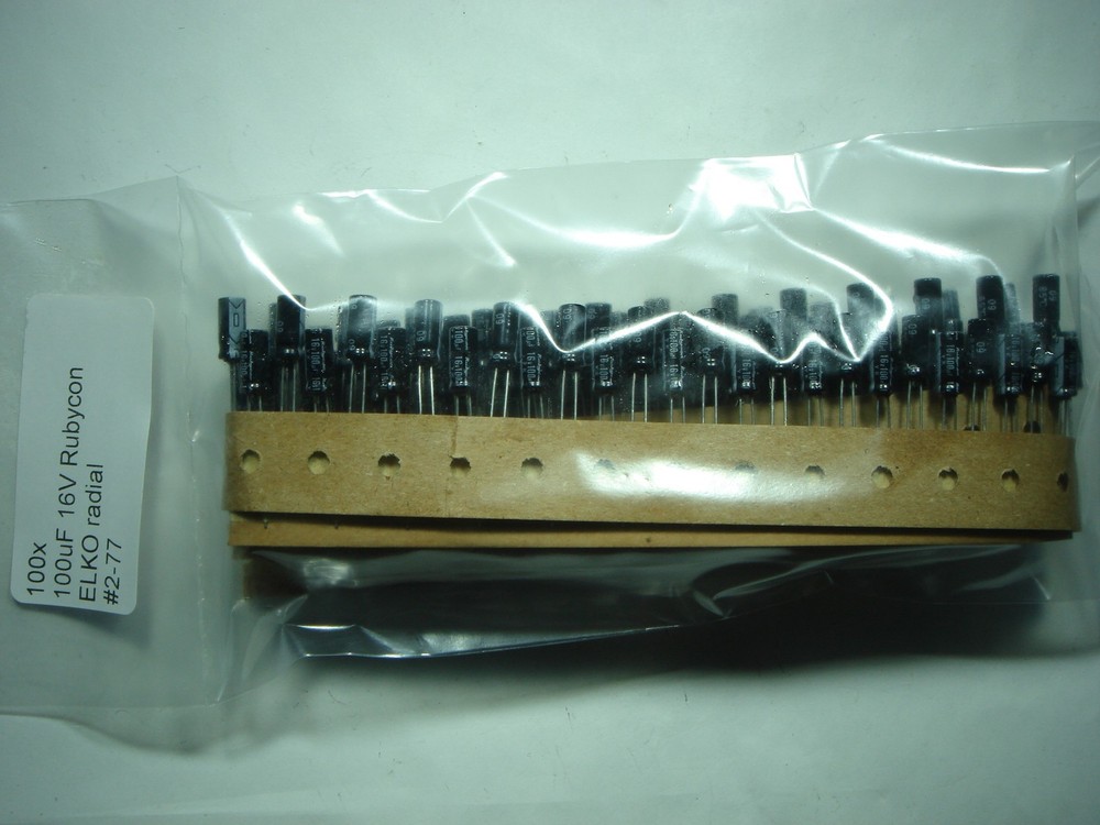 100x 100uF 16V Rubycon ELKO Radial #2-77#154b