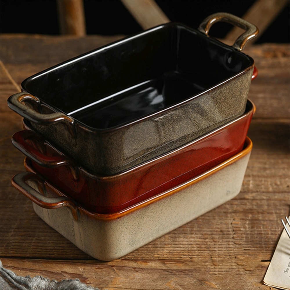 Ceramic Pasta Bake Dish Rectangle Baking Dish Lasagna Casserole Tapas Pies Bowl