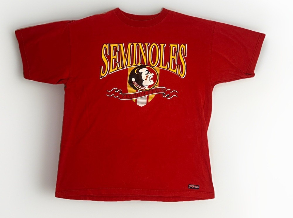 Vintage Florida State Seminoles College Football T Shirt Mens L/XL Red FSU 90s