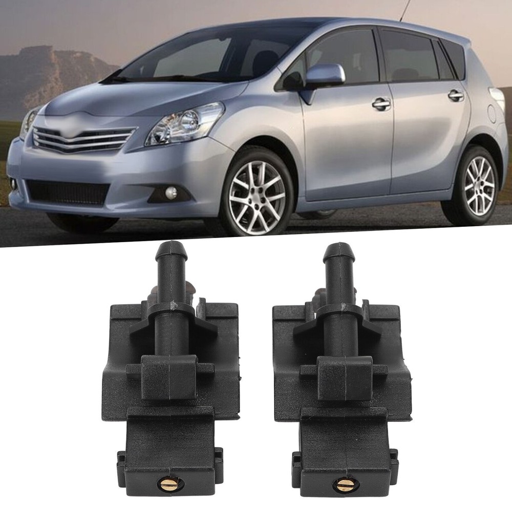 2pcs ABS Black High-Strength Auto Windshield Washer Nozzles 85381-30110