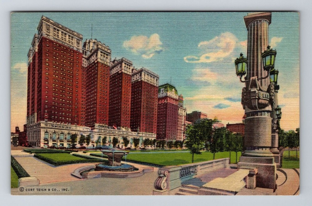 Chicago IL-Illinois, Conrad Hilton Hotel, Advertising, Vintage Postcard
