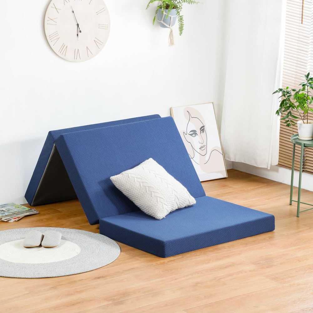 Twin Size Blue Memory Foam Mattress Topper for Enhanced Comfort