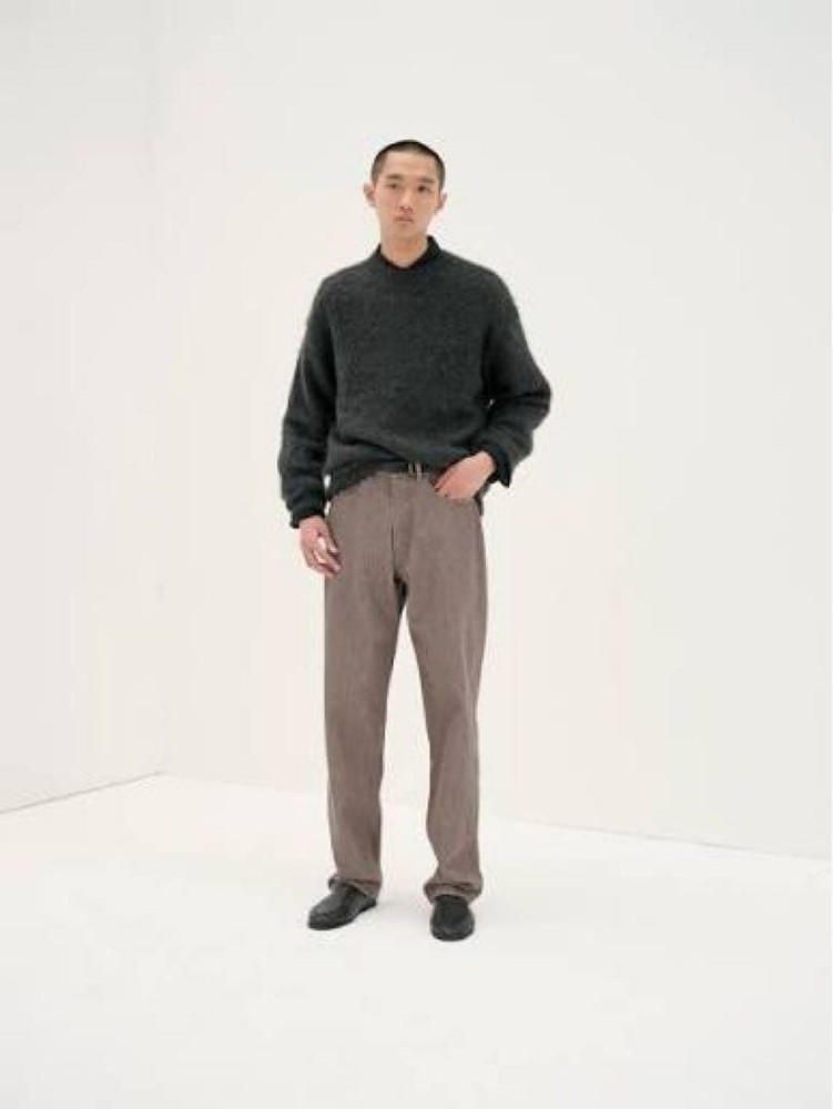 AURALEE hard twist brown denim wide pants