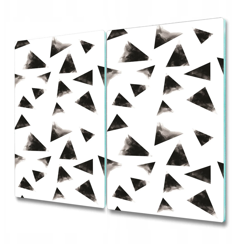 Glass Chopping Cutting Board Black&White Triangles Modern Geometric Minimalistic