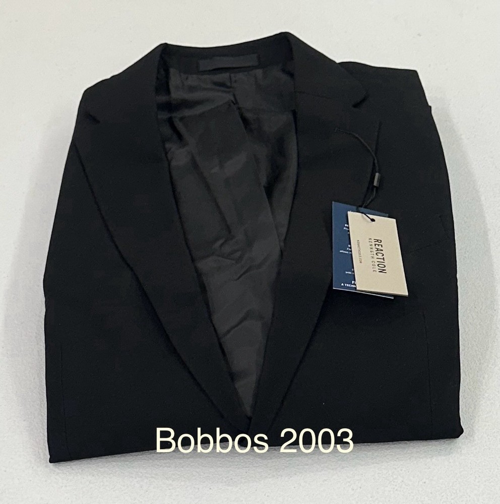 Kenneth Cole Reaction Men's Techni-Cole Suit Separate Suit Jacket, Black, 40 Reg
