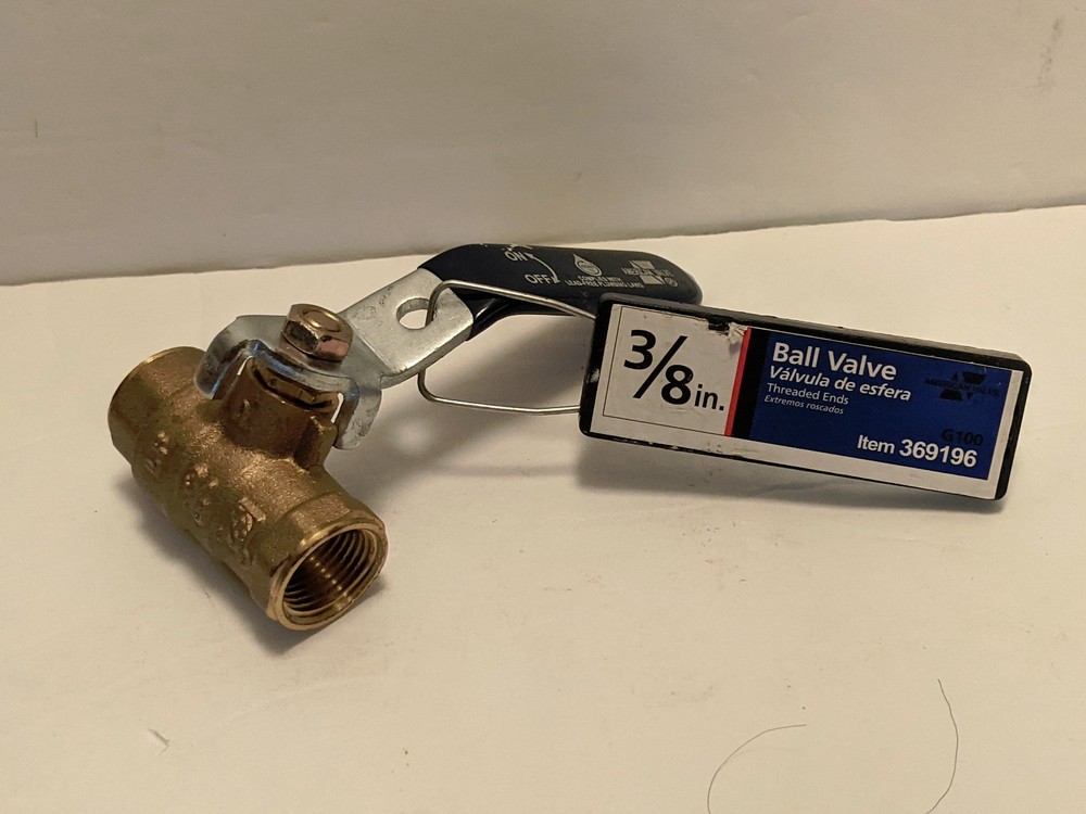 3/8 Inch Threaded Ball Valve American Valve Model 369196 New with Tag