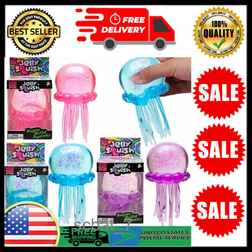 NeeDoh Jelly Squish Stress Toy Jellyfish Fidget Sensory Squeeze Squishy Toy Gift