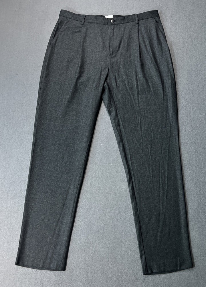 Sunspel Wool Trousers Men's 36x32.5 Black Tailored Business Classic Original
