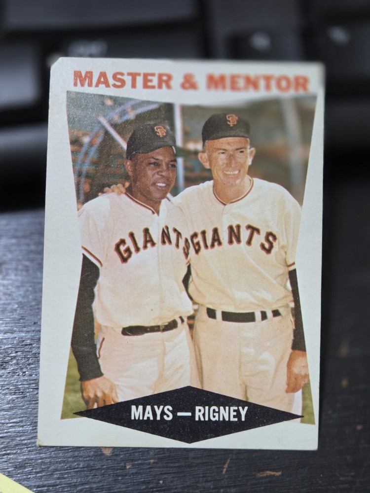 1960 Topps Baseball #7 Master And Mentor Willie Mays, Bill Rigney VG