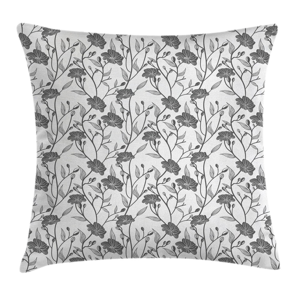 Soft Grey Throw Pillow Covers in 8 Sizes for Stylish Home Decor by Ambesonne