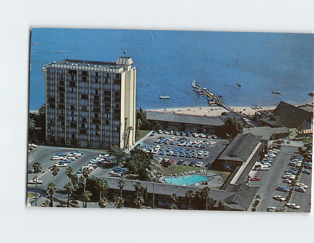 Postcard Aerial View Mission Bay Catamaran Hotel San Diego California USA