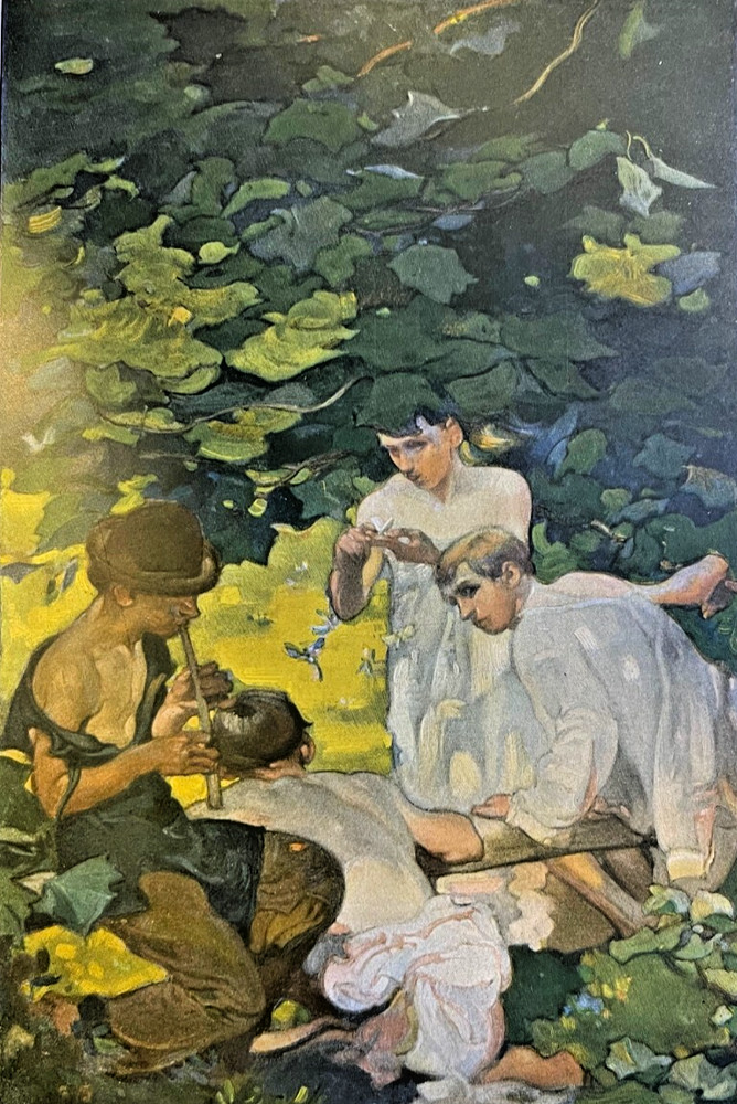 1909 Vintage Magazine Illustration The Bathers by Frank Brangwyn