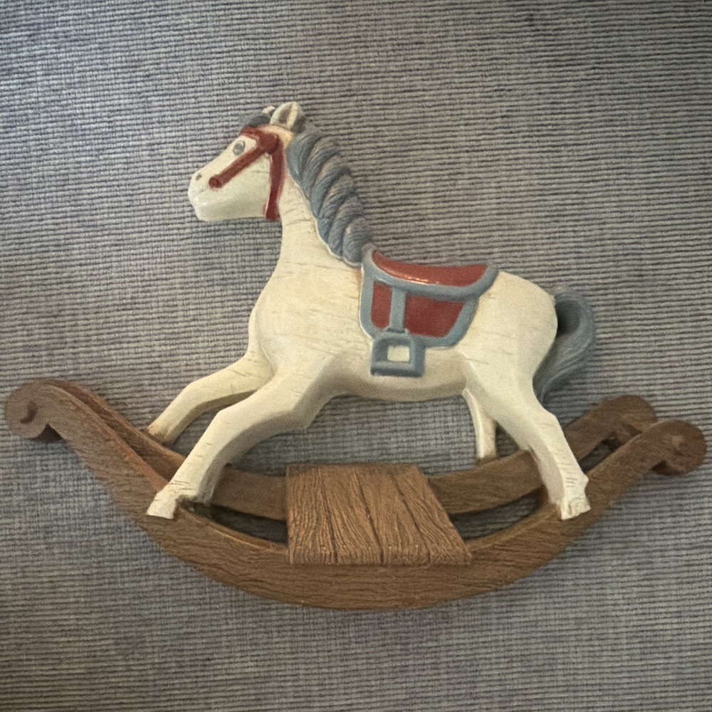 Vintage Burwood Products Rocking Horse Wall Plaque Nursery Decor 1988