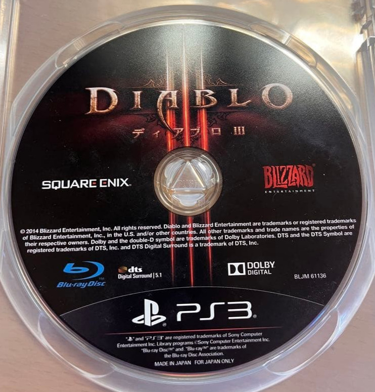 Diablo III PS3 Action RPG Disc Only Used Tested Japanese ver PlayStation 3