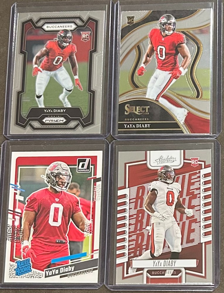 2023 Panini Football YaYa Diaby 4 Card Rookie Base Trading Lot!