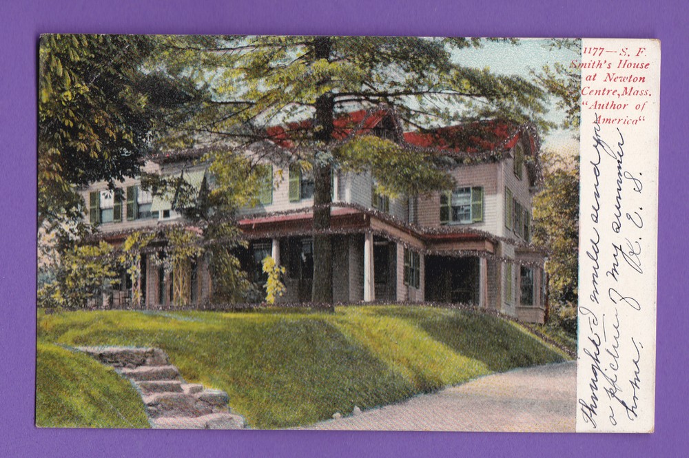 Massachusetts S. F. Smith's House At Newton Centre Pc 800