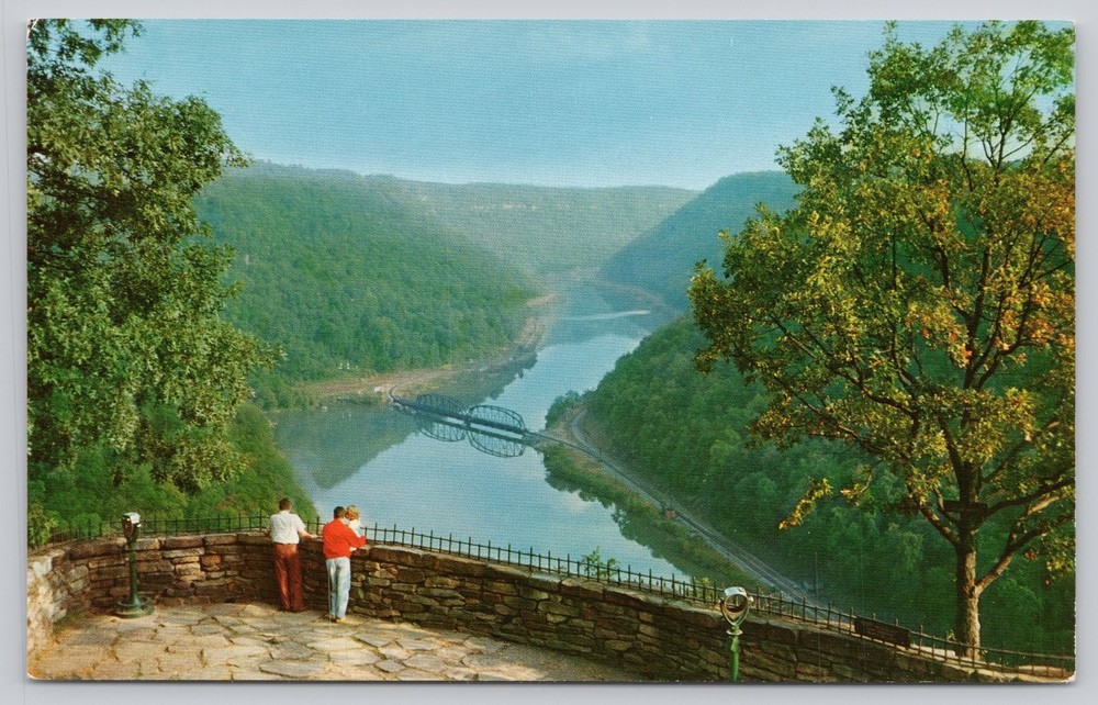 New River Canyon Hawk's Nest State Park Ansted WV Vintage Postcard S15938