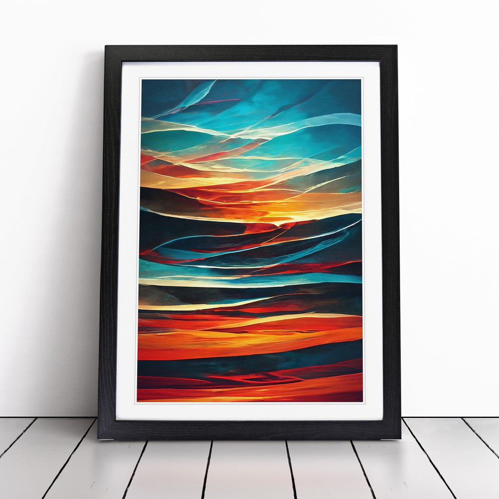 Sunset Abstract No.2 Wall Art Print Framed Canvas Picture Poster Decor
