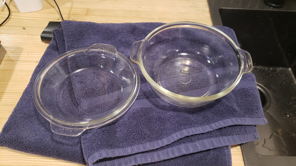 Vintage PYREX 023-N Clear Glass 1.5 Quart Casserole Baking Dish USA w/ Lid