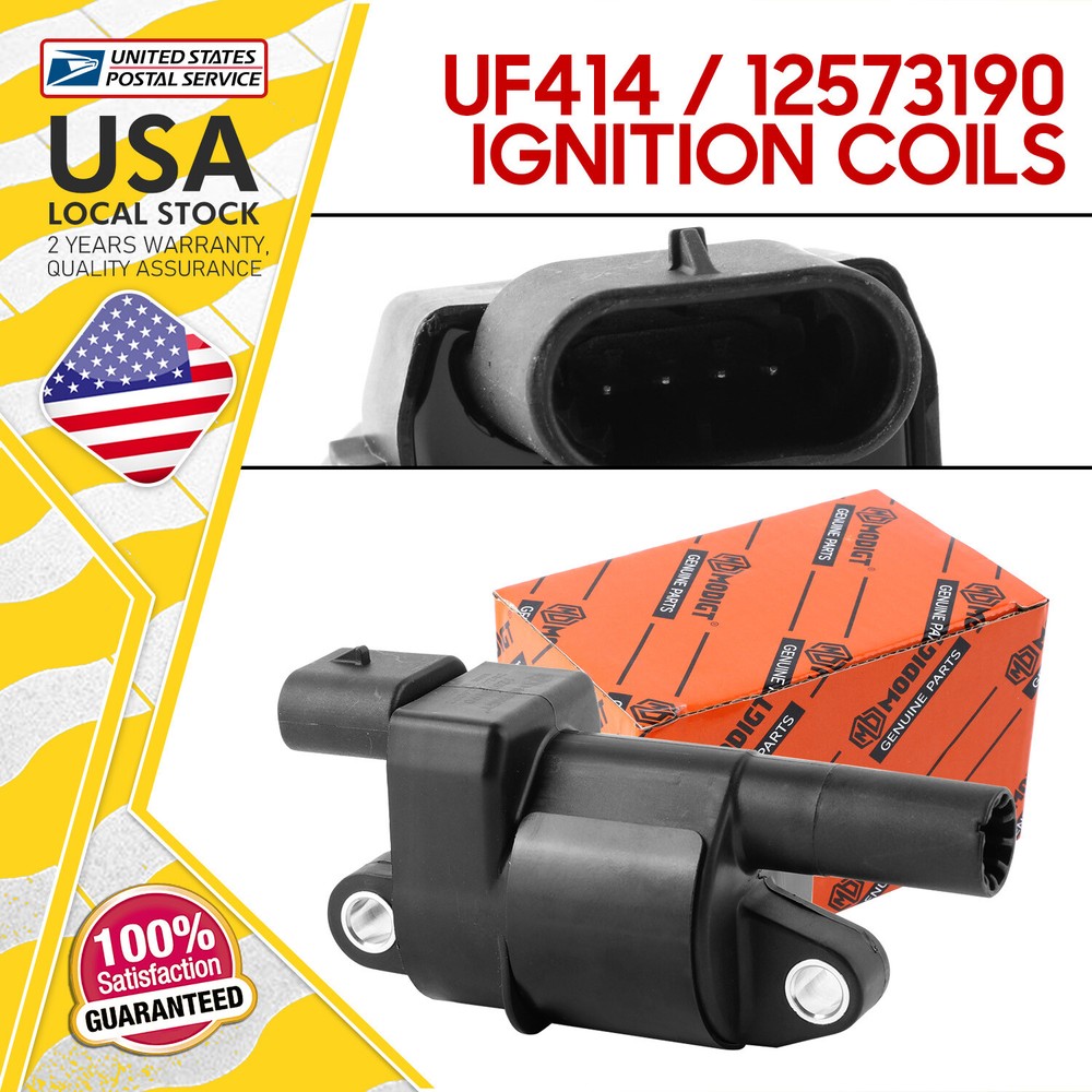 1X UF414 Round Ignition Coil Pack for Chevy Silverado 1500 Impala Tahoe GMC Sierra