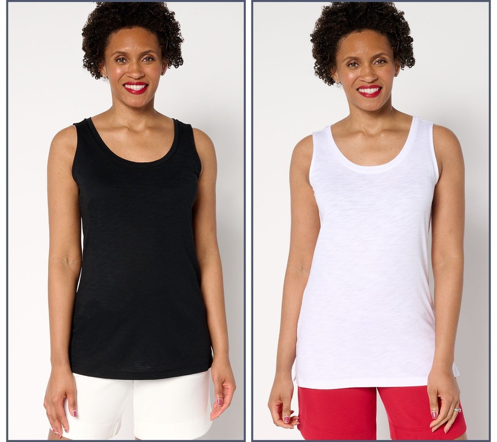 Belle by Kim Gravel Women's Top Sz XL Slub Knit Tanks Multi-colored A686032