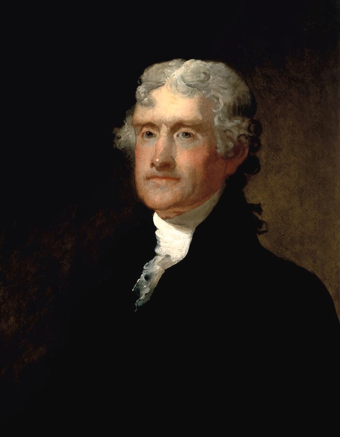 24X36inch 100% Hand Painted Portrait Oil Painting on Canvas,Thomas Jefferson