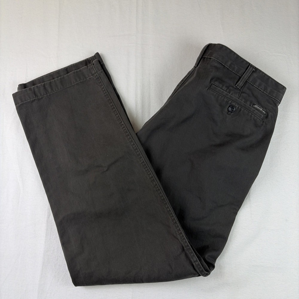 Eddie Bauer Mens Legend Wash Classic Fit Straight Leg Pants Gray 36 x 32 Chino
