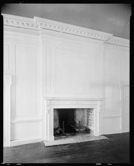 Photo:Hampton McClellanville SC 1938 Interior Fireplace Mantel Room