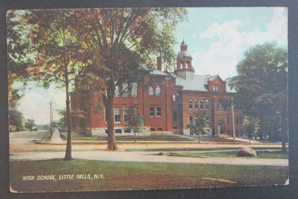 High School Little Falls NY Unposted DB Postcard