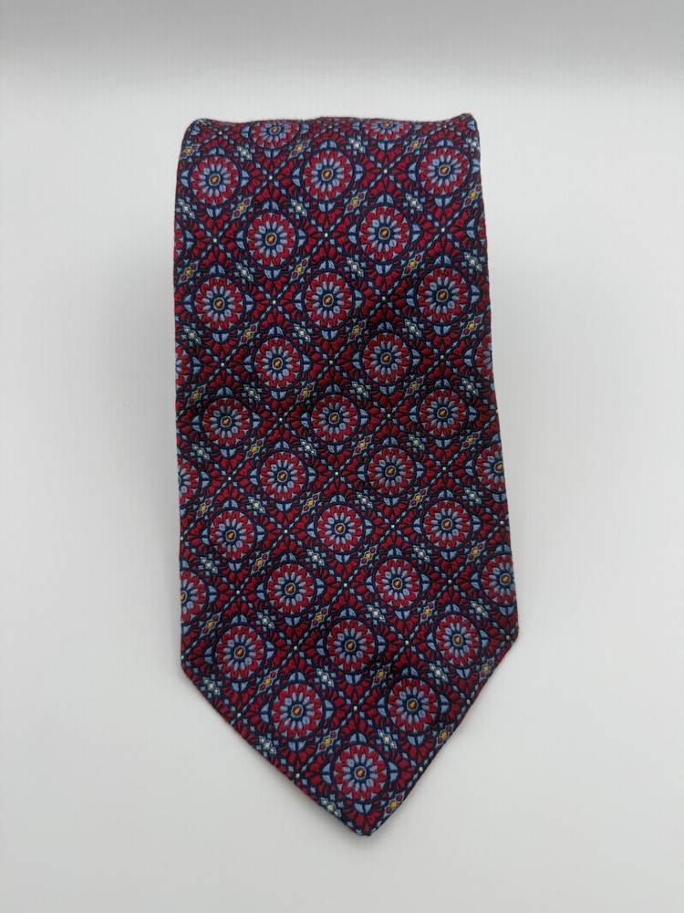 Robert Talbott Best of Class Nordstrom Burgundy Navy Men’s Tie Necktie Silk T362