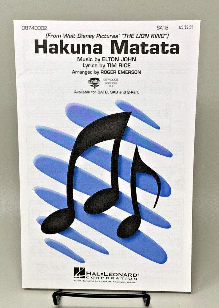 Hal Leonard Hakuna Matata From The Lion King SATB Arranged By Roger Emerson